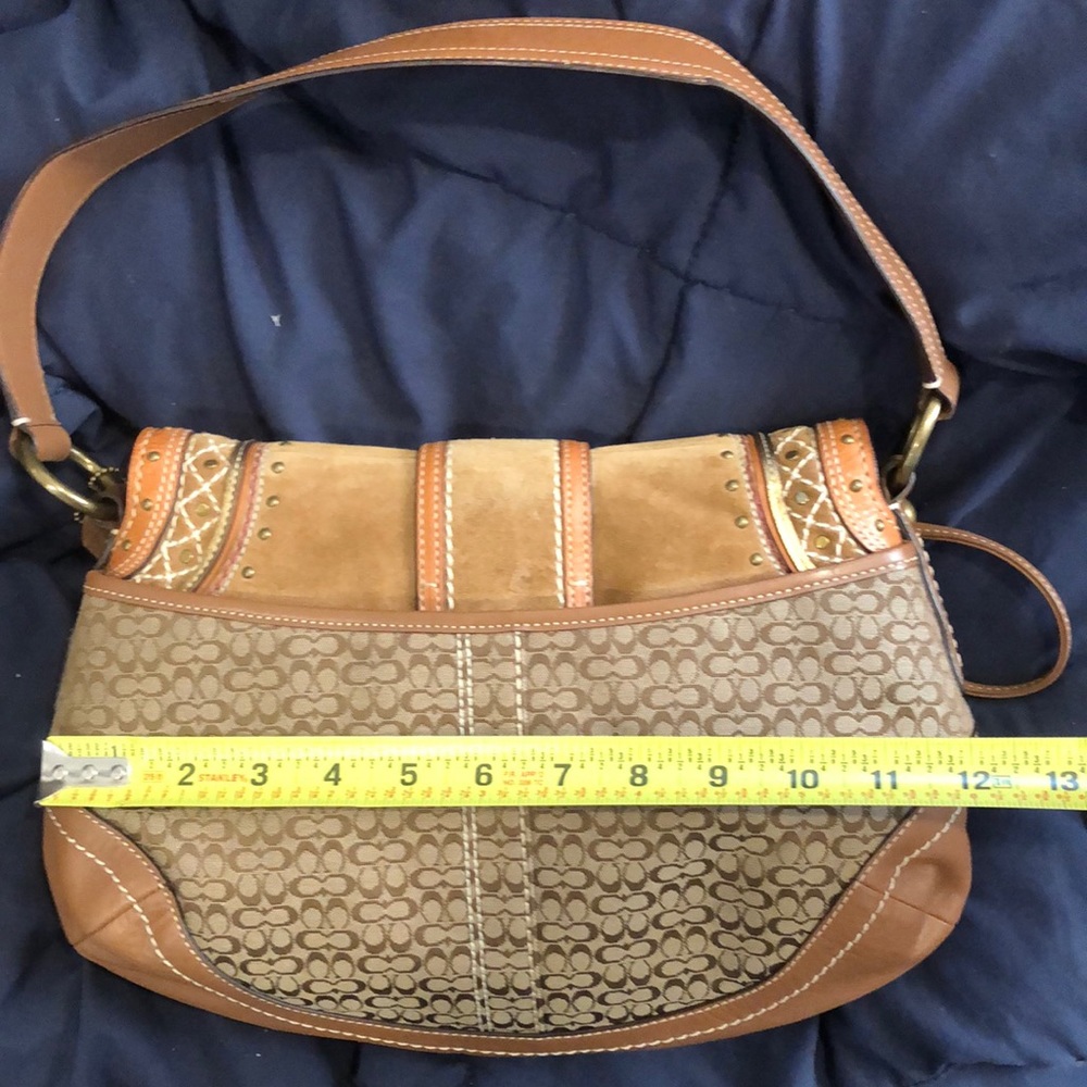 COACH Soho Signature C Jacquard Embroidered Studded Wristlet Shoulder Bag SET - Picture 10 of 17